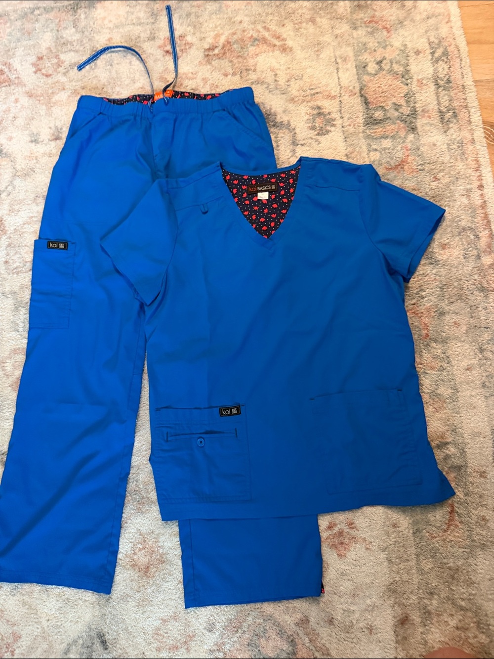 koi Royal Blue Medical Scrub Top & Drawstring Pants